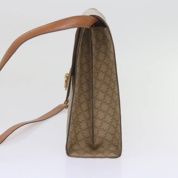 CELINE Macadam Canvas Shoulder Bag PVC Beige Brown Auth - Picture 5 of 16